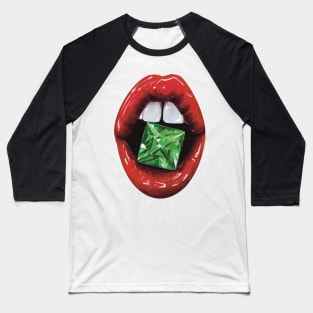 Lips with Emerald Baseball T-Shirt